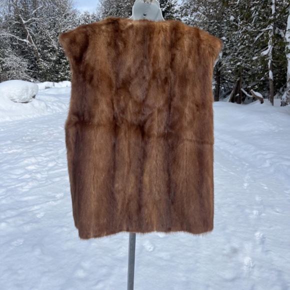 Vintage Caramel Mink Fur Short Vest, Vintage Fur, Fur Vest - Picture 2 of 5